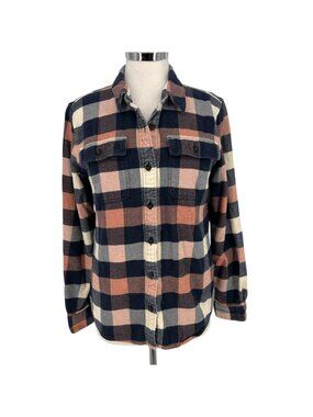 Patagonia Fjord Flannel Midweight Organic Cotton Shirt Plaid Blue Pink Medium